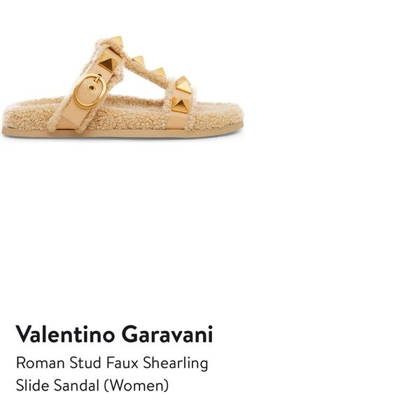 NIB VALENTINO GARAVANI womens Roman Stud Shearling Lined Sandals size 41 - Picture 7 of 7